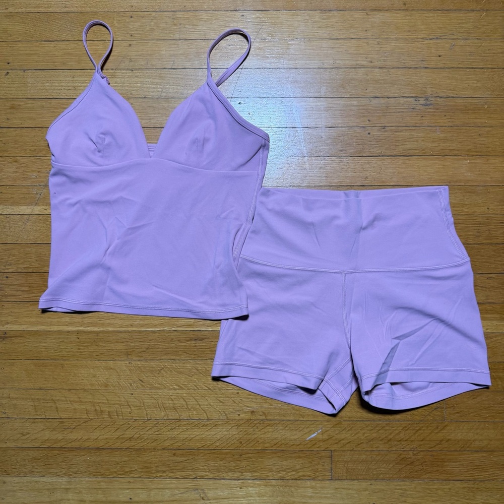 Aritzia pink matching workout set